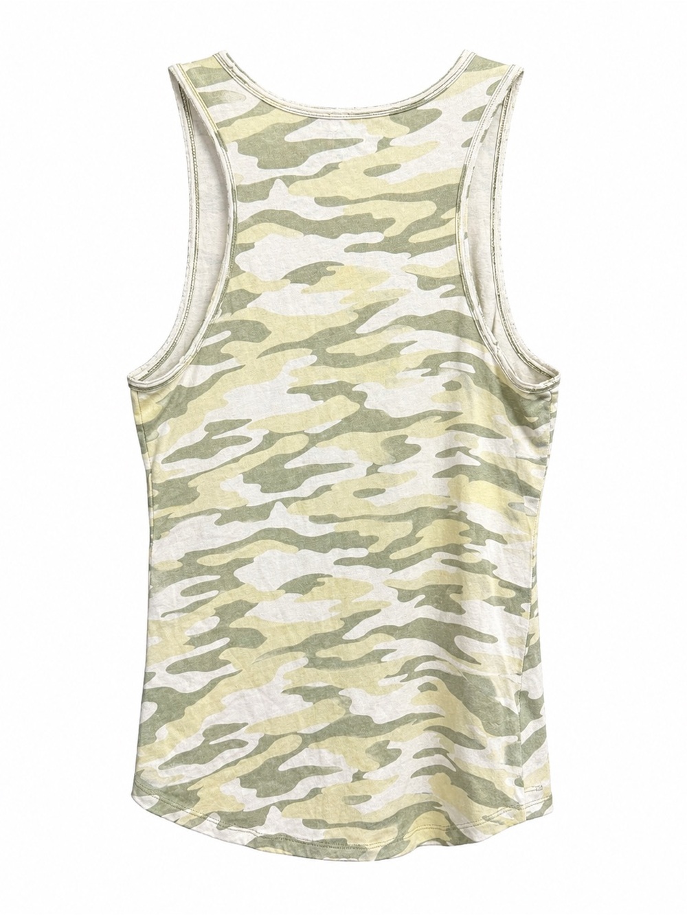 Versona Camo Criss Cross V-Neck Tank Top Olive Green - Picture 2 of 7